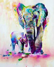 Afbeelding in Gallery-weergave laden, Diamond Painting - Olifant en kalf dieren, Diamond Painting Dieren, olifanten