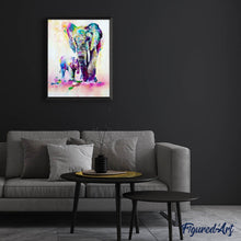 Afbeelding in Gallery-weergave laden, Diamond Painting - Olifant en kalf dieren, Diamond Painting Dieren, olifanten