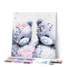 Afbeelding in Gallery-weergave laden, Diamond Painting - Twee teddyberen en rozen Diamond Painting Andere, ander