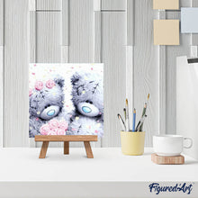 Afbeelding in Gallery-weergave laden, Diamond Painting - Twee teddyberen en rozen Diamond Painting Andere, ander