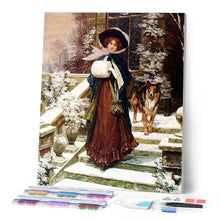 Afbeelding in Gallery-weergave laden, Diamond Painting - Vrouw en haar hond Diamond Painting Romantiek, romantiek