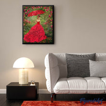 Afbeelding in Gallery-weergave laden, Diamond Painting - Vrouw in rode jurk Diamond Painting Romantiek, romantiek