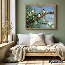 Afbeelding in Gallery-weergave laden, Diamond Painting - Vogels op een bloeiende tak dieren, vogels, Diamond Painting Dieren
