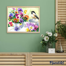 Afbeelding in Gallery-weergave laden, Diamond Painting - Vogeltje en kopje bloemen dieren, vogels, Diamond Painting Dieren, Diamond Painting Bloemen, bloemen