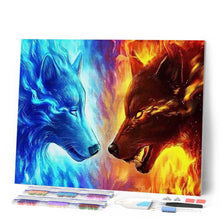 Afbeelding in Gallery-weergave laden, Diamond Painting - Wolven klaar om te vechten dieren, Diamond Painting Dieren