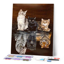 Afbeelding in Gallery-weergave laden, Diamond Painting - Kitten reflectie dieren, katten, Diamond Painting Dieren