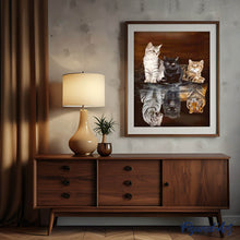 Afbeelding in Gallery-weergave laden, Diamond Painting - Kitten reflectie dieren, katten, Diamond Painting Dieren