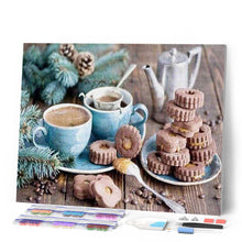 Afbeelding in Gallery-weergave laden, Diamond Painting - Koffie en zandkoekjes Diamond Painting Keuken, keuken