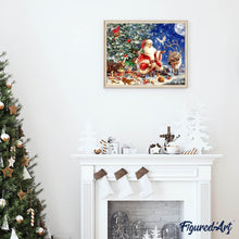 Afbeelding in Gallery-weergave laden, Diamond Painting - Kerstman en dieren dieren, Kerstmis, Diamond Painting Religie, religie