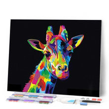 Afbeelding in Gallery-weergave laden, Diamond Painting - Giraf popart dieren, Diamond Painting Dieren, giraffen, Pop-art