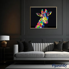 Afbeelding in Gallery-weergave laden, Diamond Painting - Giraf popart dieren, Diamond Painting Dieren, giraffen, Pop-art