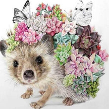 Afbeelding in Gallery-weergave laden, Diamond Painting - Egel en bloemen dieren, Diamond Painting Dieren, bloemen, egels