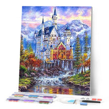 Afbeelding in Gallery-weergave laden, Diamond Painting - Kasteel in bergen kastelen, steden, Diamond Painting Steden, Diamond Painting Landschappen, landschappen, bergen
