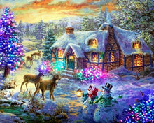 Afbeelding in Gallery-weergave laden, Diamond Painting - Herten bij het huis dieren, Diamond Painting Dieren, Diamond Painting Landschappen, landschappen
