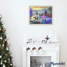 Afbeelding in Gallery-weergave laden, Diamond Painting - Herten bij het huis dieren, Diamond Painting Dieren, Diamond Painting Landschappen, landschappen
