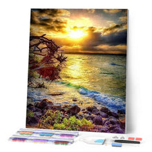 Afbeelding in Gallery-weergave laden, Diamond Painting - Golven bij de rotsen Diamond Painting Landschappen, landschappen