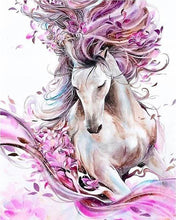 Afbeelding in Gallery-weergave laden, Diamond Painting - Roze paard dieren, Diamond Painting Dieren, paarden