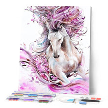 Afbeelding in Gallery-weergave laden, Diamond Painting - Roze paard dieren, Diamond Painting Dieren, paarden