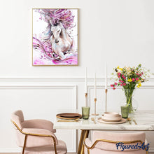 Afbeelding in Gallery-weergave laden, Diamond Painting - Roze paard dieren, Diamond Painting Dieren, paarden