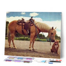 Afbeelding in Gallery-weergave laden, Diamond Painting - Paard en hond dieren, Diamond Painting Dieren, paarden