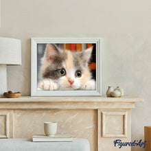 Afbeelding in Gallery-weergave laden, Diamond Painting - Nieuwsgierige kleine kat dieren, katten, Diamond Painting Dieren