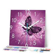 Afbeelding in Gallery-weergave laden, Diamond Painting - Klok en vlinders dieren, vlinders, Diamond Painting Dieren