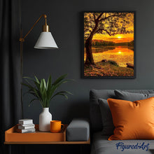 Afbeelding in Gallery-weergave laden, Diamond Painting - Meer bij zonsondergang Diamond Painting Landschappen, landschappen