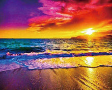 Afbeelding in Gallery-weergave laden, Diamond Painting - Zonsondergang aan het Strand