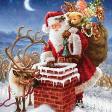 Afbeelding in Gallery-weergave laden, Diamond Painting - Sinterklaas in de buurt van Schoorsteen Kerstmis, Diamond Painting Religie, religie