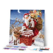 Afbeelding in Gallery-weergave laden, Diamond Painting - Sinterklaas in de buurt van Schoorsteen Kerstmis, Diamond Painting Religie, religie