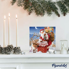 Afbeelding in Gallery-weergave laden, Diamond Painting - Sinterklaas in de buurt van Schoorsteen Kerstmis, Diamond Painting Religie, religie