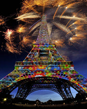 Afbeelding in Gallery-weergave laden, Diamond Painting - Vuurwerk en Eiffeltoren