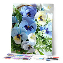 Afbeelding in Gallery-weergave laden, Diamond Painting - Blauwe Gedachten Diamond Painting Bloemen, bloemen