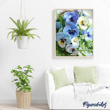 Afbeelding in Gallery-weergave laden, Diamond Painting - Blauwe Gedachten Diamond Painting Bloemen, bloemen
