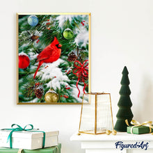 Afbeelding in Gallery-weergave laden, Diamond Painting - Vogel op kerstboom dieren, vogels, Kerstmis, Diamond Painting Dieren