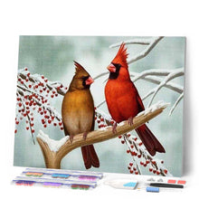 Afbeelding in Gallery-weergave laden, Diamond Painting - Vogeltjes op Tak dieren, vogels, Diamond Painting Dieren