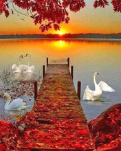 Afbeelding in Gallery-weergave laden, Diamond Painting - Houten ponton en zonsondergang Diamond Painting Landschappen, landschappen