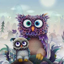Afbeelding in Gallery-weergave laden, Diamond Painting - Uil en baby dieren, Diamond Painting Dieren, uilen