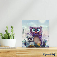 Afbeelding in Gallery-weergave laden, Diamond Painting - Uil en baby dieren, Diamond Painting Dieren, uilen