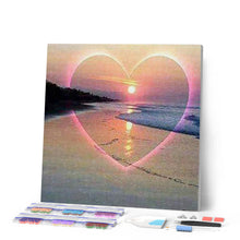 Afbeelding in Gallery-weergave laden, Diamond Painting - Hart op het strand Diamond Painting Romantiek, romantiek