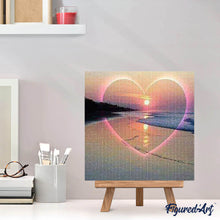 Afbeelding in Gallery-weergave laden, Diamond Painting - Hart op het strand Diamond Painting Romantiek, romantiek