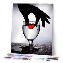 Afbeelding in Gallery-weergave laden, Diamond Painting - Hart in een glas Diamond Painting Romantiek, romantiek