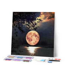 Afbeelding in Gallery-weergave laden, Diamond Painting - Volle maan Diamond Painting Landschappen, landschappen