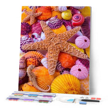 Afbeelding in Gallery-weergave laden, Diamond Painting - Kleurrijke ster- en zeeschelpen dieren, Diamond Painting Dieren