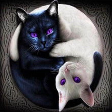 Afbeelding in Gallery-weergave laden, Diamond Painting - Yin en Yang katten dieren, katten, Diamond Painting Dieren