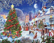 Afbeelding in Gallery-weergave laden, Diamond Painting - Kerstdorp Kerstmis, Diamond Painting Landschappen, landschappen