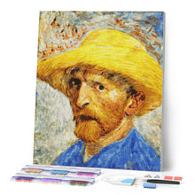 Afbeelding in Gallery-weergave laden, Diamond Painting - Zelfportret met strohoed - Van Gogh