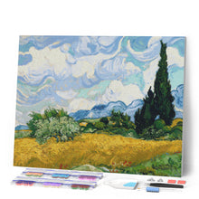 Afbeelding in Gallery-weergave laden, Diamond Painting - Tarweveld met cipressen - Van Gogh