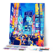 Afbeelding in Gallery-weergave laden, Diamond Painting - Tokyo Shibuya 40x50cm reeds ingelijst