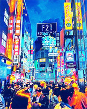 Afbeelding in Gallery-weergave laden, Diamond Painting - Tokyo Shibuya 40x50cm reeds ingelijst
